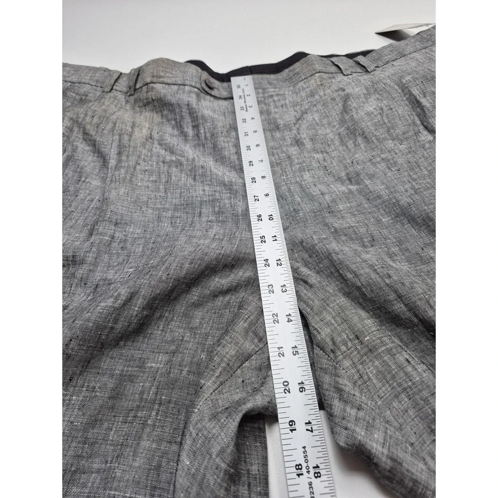 Dreams Dress Pants Mens 51x36 Gray Linen Pleated Relaxed Big Tall Casual NWT